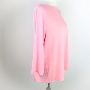 J Jill Wearever Collection Boatneck Top L Pink